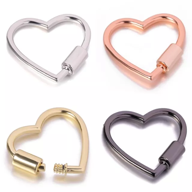 5pcs Metal Heart Shape Spring Clasps Spring Heart Shaped Opening Buckle   Armor