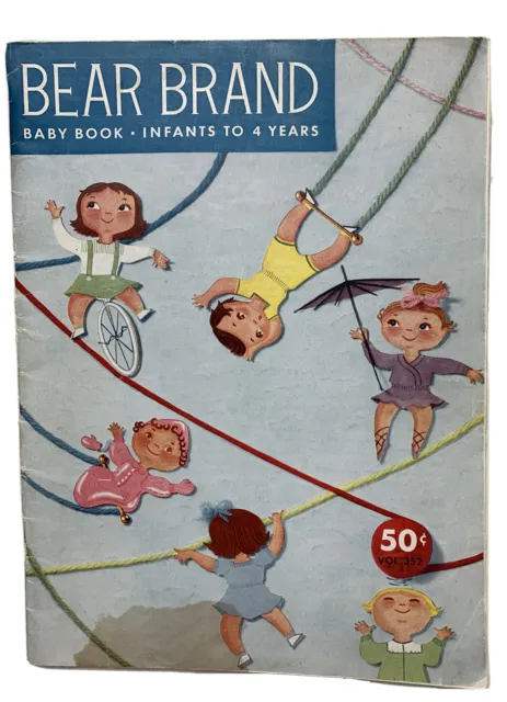 De colección 1956 marca oso libro bebé patrones de ganchillo de punto bebés niños pequeños #352