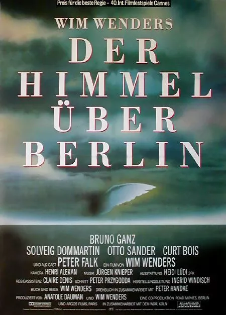 DER HIMMEL ÜBER BERLIN Wim Wenders Bruno Ganz EA-Filmplakat A1/A0 GEROLLT 1987