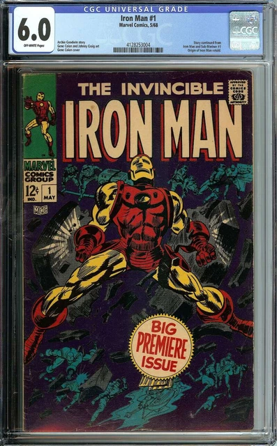 Iron Man #1 Cgc 6.0 Ow Pages // Origin Of Iron Man Retold Marvel 1968