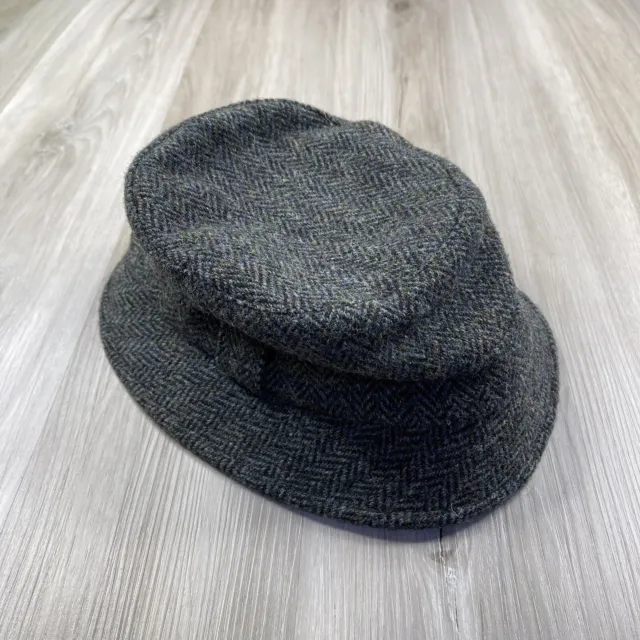 Vintage HARRIS TWEED HAT Cap Herringbone Tweed Size XL 100% Wool