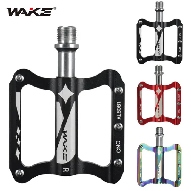 WAKE 2pcs Mountain Bike Pedals CNC Aluminum Alloy MTB Sealed Bearing Pedal 9/16"