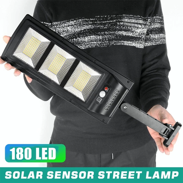 9990000LM 180LED Solar Street Light Super Bright Motion Sensor Outdoor Road Lamp