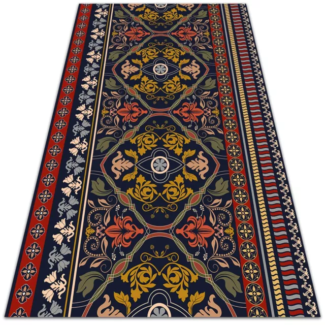 Patio Outdoor Garden PVC Extra Large Mat Rug Boho floral pattern 150x225