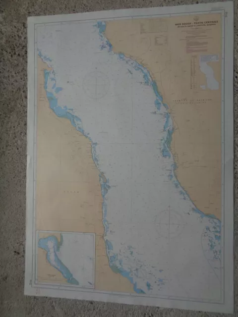 CARTE GEOGRAPHIQUE MARINE / Mer Rouge  De Abu El Kizan à l'archipel Sawakin 1988