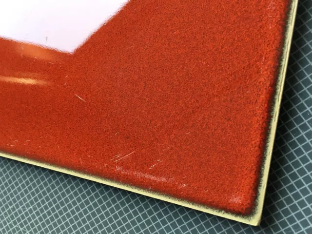 Vintage Beautiful Made In Germany 🇩🇪 Ceramic Tile Color Is Red Orange 2