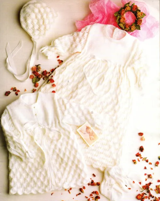Vintage Baby Toddler Knitting Pattern copy Long dress cardigan 3 ply