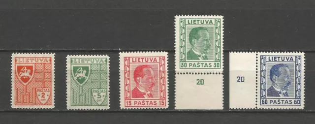 Litauen 1936 Mi 408-409 410-412 Sc 296-300 MNH** 412-leicht beschädigter Kleber