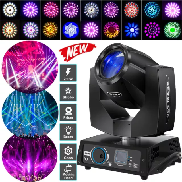 230W 7R Beam Moving Head Light RGBW Gobo Effect Stage DJ KTV Show Party Lighting