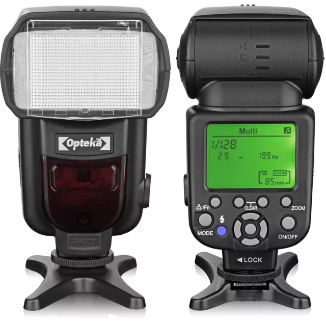 Opteka IF-980 i-TTL AF Dedicated Flash Bounce Zoom Tilt LCD Display for Nikon