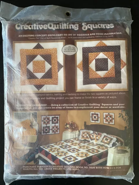 Paragon Creative Quilting Squares Kit Two 14” Stamped Fabric Squares