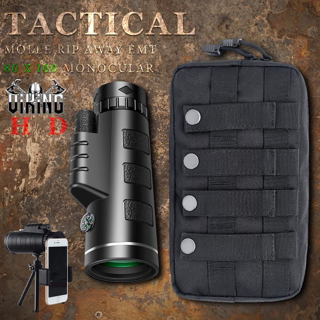 80X100 Zoom Optical HD Lens Monocular Telescope + Tripod + Clip for Cell Phone