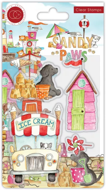 Craft Consortium Ice Cream Beach Seaside Clear Stamp Set Birthday Card Making
