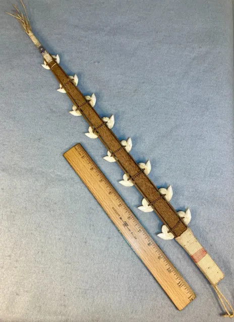 Antique Vintage Handmade Kingsmill Islands Wooden Shark tooth Club Sword weapon