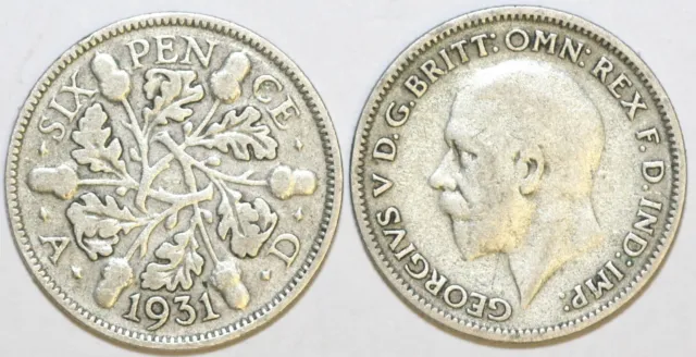 1928 to 1936 George V Silver Sixpence Second Design Your Choice of Date / Year