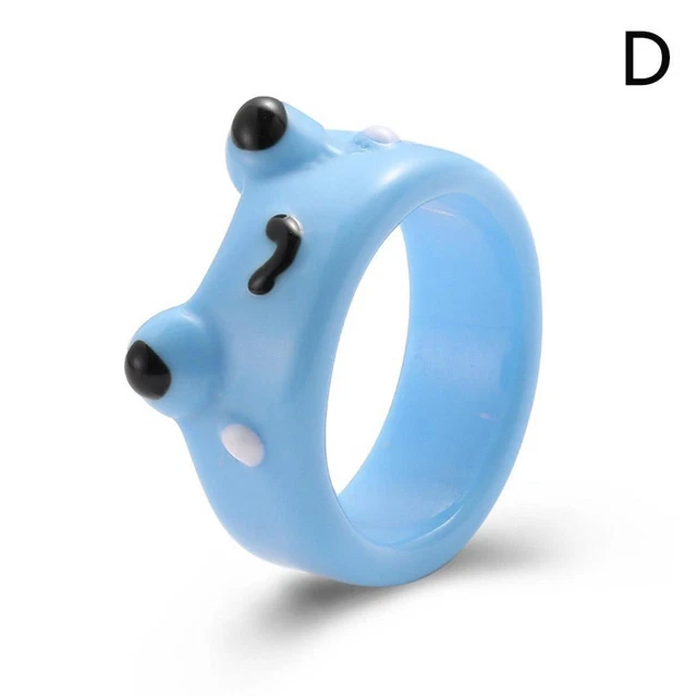 Blue Frog Rings Cute Frog Rings Box Couple Rings Accessories Gift