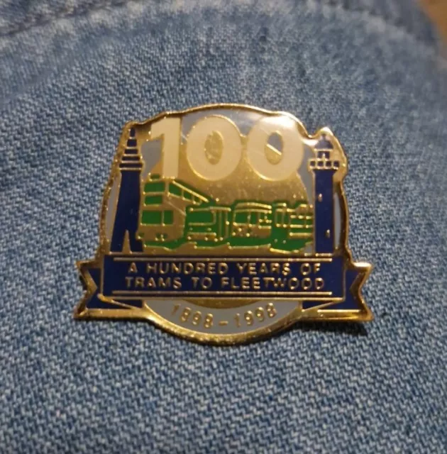 Enamel pin badge 100 Years of Trams to Fleetwood Transport Coach Bus