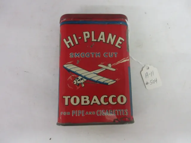 Vintage Advertising  Empty Hi-Plane Single  Vertical Pocket Tobacco Tin   504