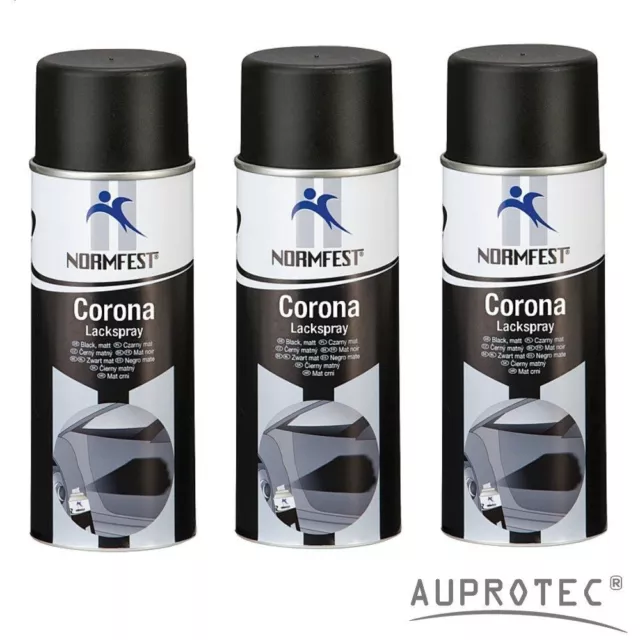 Pintura Spray Corona Negro Mate Motor Laca Resistente Al Calor 650°C 3x 400ml
