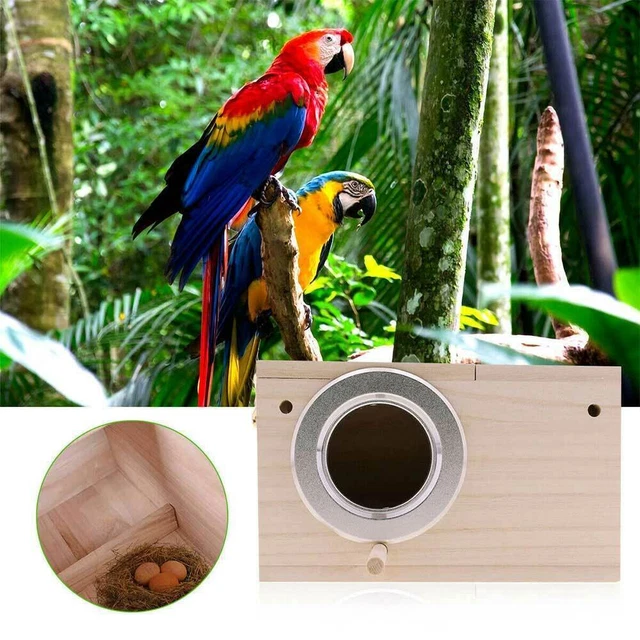 Holzkäfig Haus Zuchtkasten Nest für Vogel Papagei Sittich Nistkasten Sittich