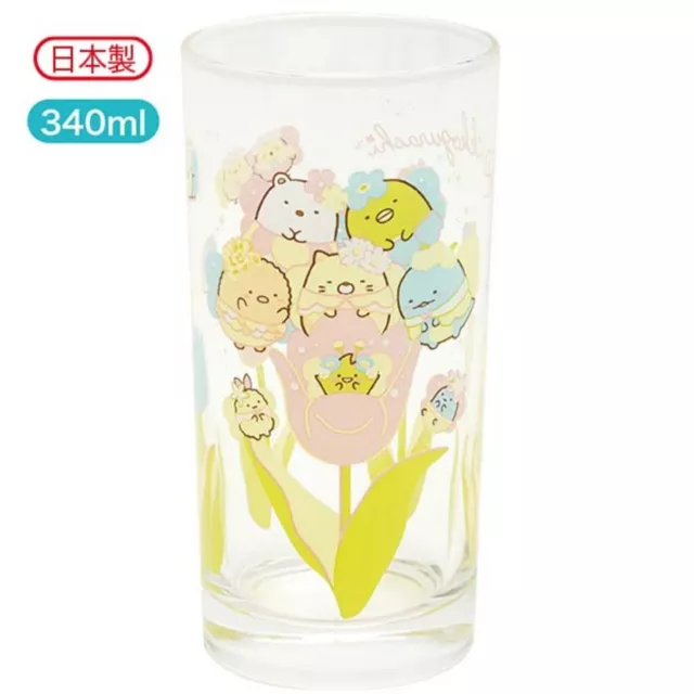 San-X Sumikko Gurashi Glass design B / Zassou Fairy Flower tableware drink cup