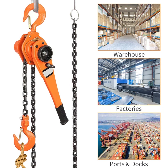6600 lbs 3 Ton Manual Lever Chain Hoist Ratchet Hoist with 5ft Chain Heavy Duty
