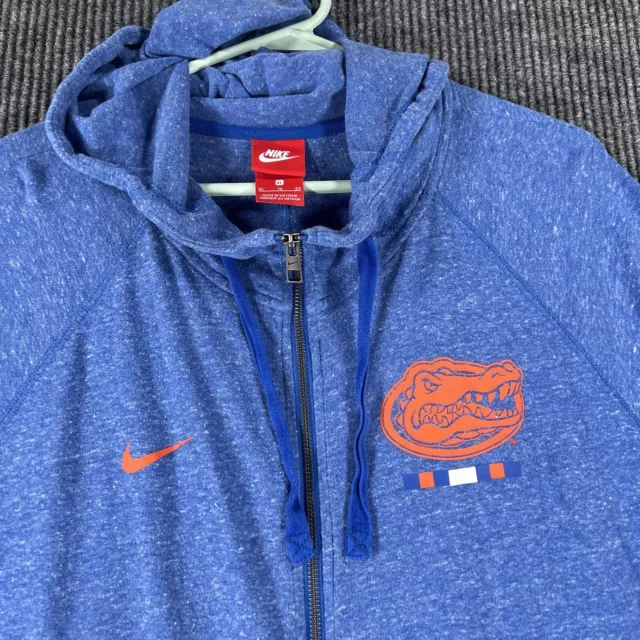 Nike Womens XL Blue Long Sleeve Florida Gators Full Zip Long Sleeve Hooded Shirt