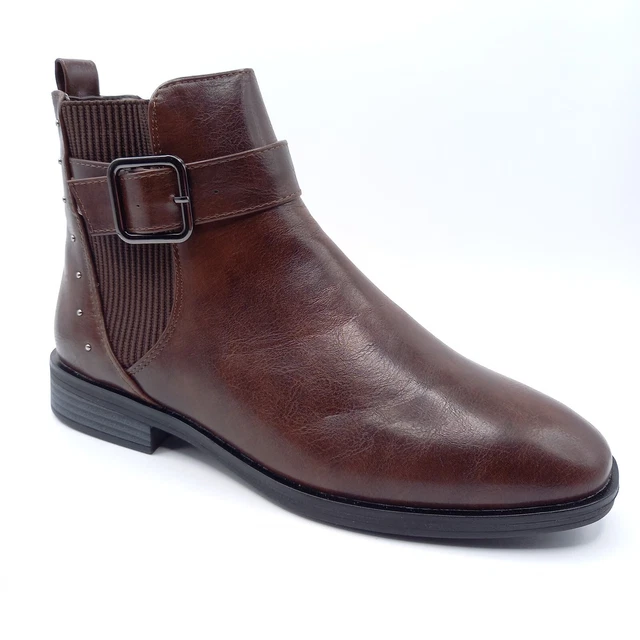 Bottines Femme SPROX – Marron, Talon Plat, Taille 39 (UK 5.5/US 7.5), Neuves