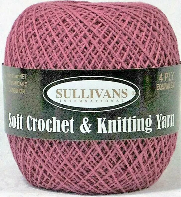 1 x 4ply Equivalent Soft Crochet & Knitting Yarn ROSE PINK 100% Cotton 36140 NEW