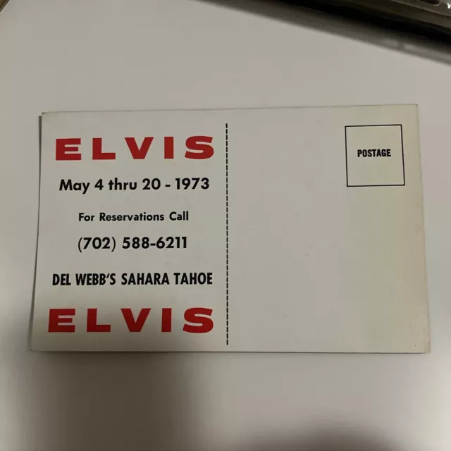 Elvis Rare Sahara Tahoe Postcard!