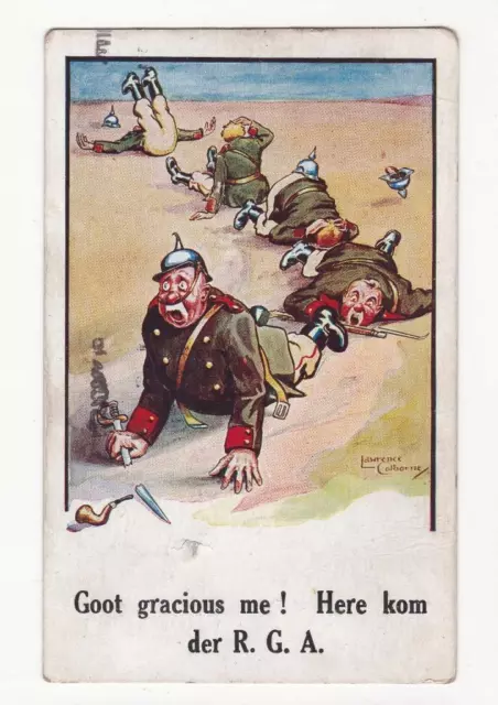 WW1 Comic Cartoon ANTI-GERMAN - "HERE COME THE R.G.A " Royal Garrison Artillery
