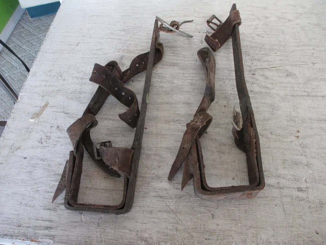 Vintage Unbranded Tree/Pole Climbing Spikes, Lineman, 16", GUC