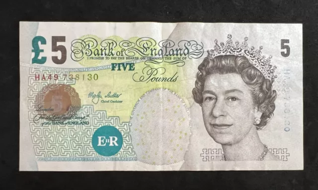 BANK OF ENGLAND Eliz Fry £5 Banknote rare No. HA49 738130 FADED Nos. M  Lowther £10.00 - PicClick UK