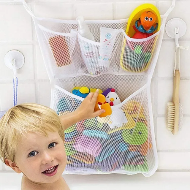 Kids Baby Bath Toy Tidy Organiser Mesh Net Large Storage Bag Holder Bathroom UK
