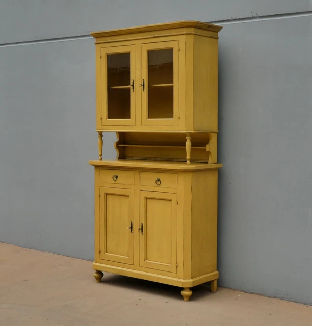 Credenza buffet doppia con alzata laccata Shabby Chic, L 112 cm!