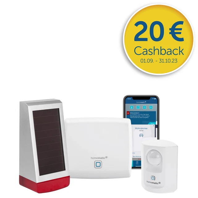 Homematic IP Set Alarm mit Access Point, Bewegungsmelder und Alarmsirene – außen