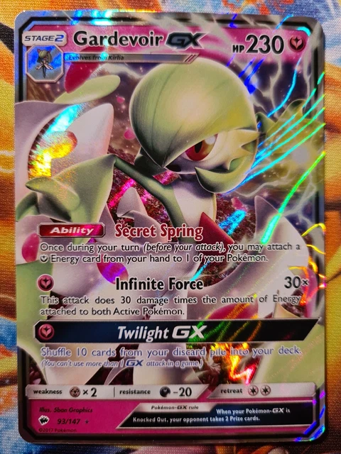 Gardevoir GX Pokemon Card, Burning Shadows, 93/147