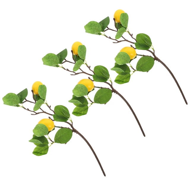 3 piezas ramas artificiales de rama de limón para decoración ramas decorativas amarillas