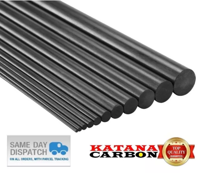 1 x Diameter 2mm x Length 1000mm (1 m) Premium 100% Carbon Fiber Rod (Pultruded)