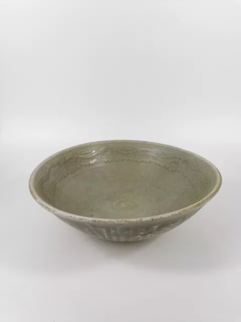 15-16th century A Vietnamese celadon Underglaze carved large bowl