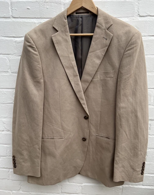 Giacca blazer da uomo beige TU taglia 42 misto lino viaggio di nozze formale