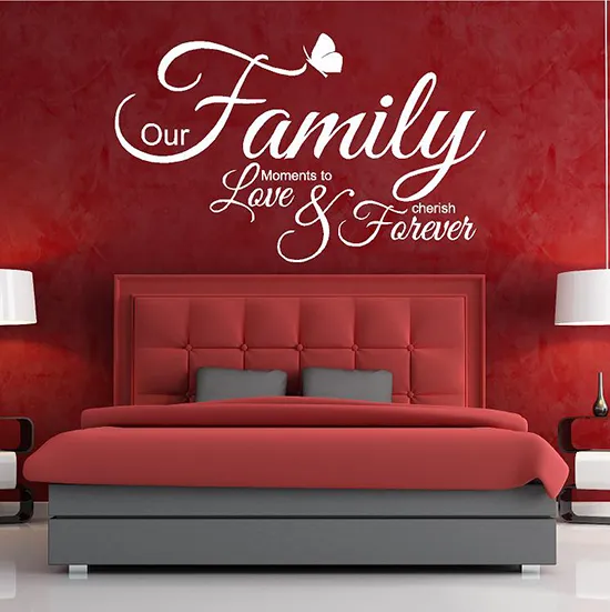 Our Family Moments to Love and Cherish Quotes Living Room Wall Stickers  50ee UK