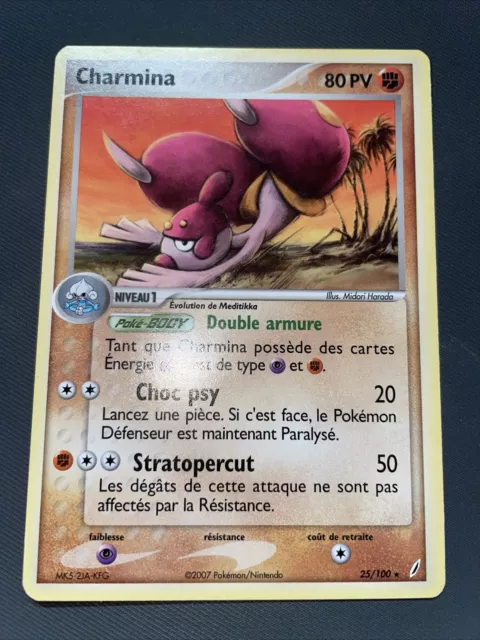 Charmina Rare - Pokemon 25/100 Ex Gardiens De Cristal Tres Bon Etat Fr