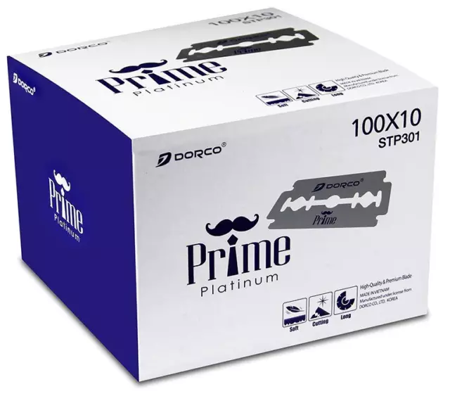 Dorco Prime Platinum Double Edge Blades | STP301 | 1,000 Blades