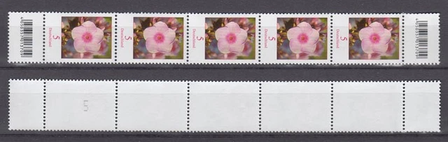 Bund 3296 mit 2 EAN-Codes RM RE 5er Streifen aus 500er Rolle Phlox 5 Cent **
