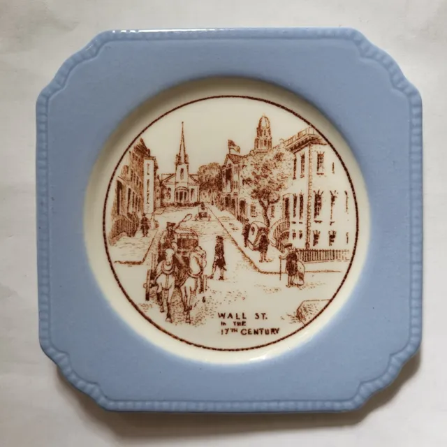 Vintage Syracuse China Coaster WALL ST in the 17th CENTURY Plate OPCO