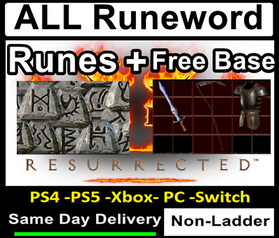 NL SC- All RuneWord + BASE Runenwort✅PC-XBOX-PS4-PS5-SWITCH✅Diablo 2 Res D2R NON