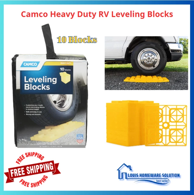 10 PACK RV LEVELING BLOCKS Camper Trailer Interlocking Lift Strong