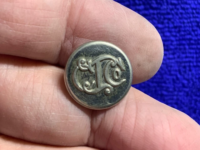 CONESTOGA TRACTION COMPANY (LANCASTER PA) 15mm NICKEL CUFF BUTTON 1900 SMC