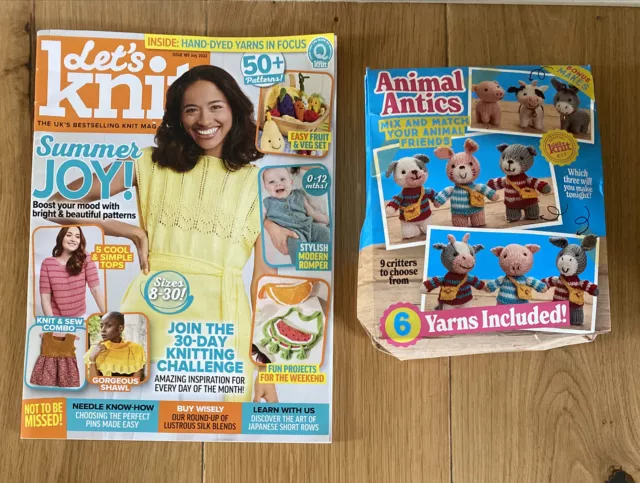 Animal Antics Knit Kit And Let’s Knit Magazine Issue 185 July 2022